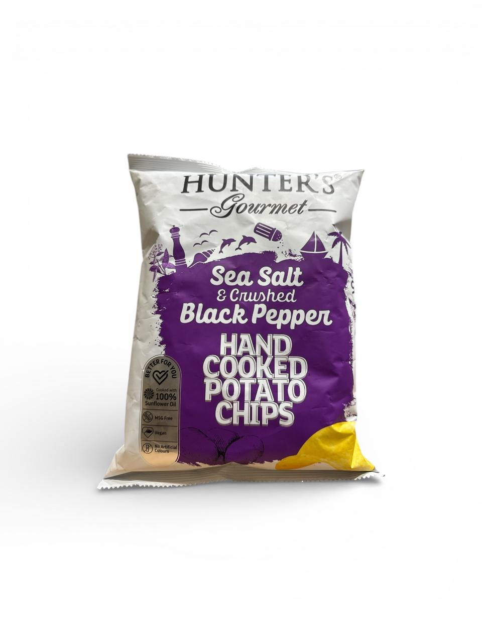 رقائق بطاطس ملح بحري وفلفل أسود -125جم